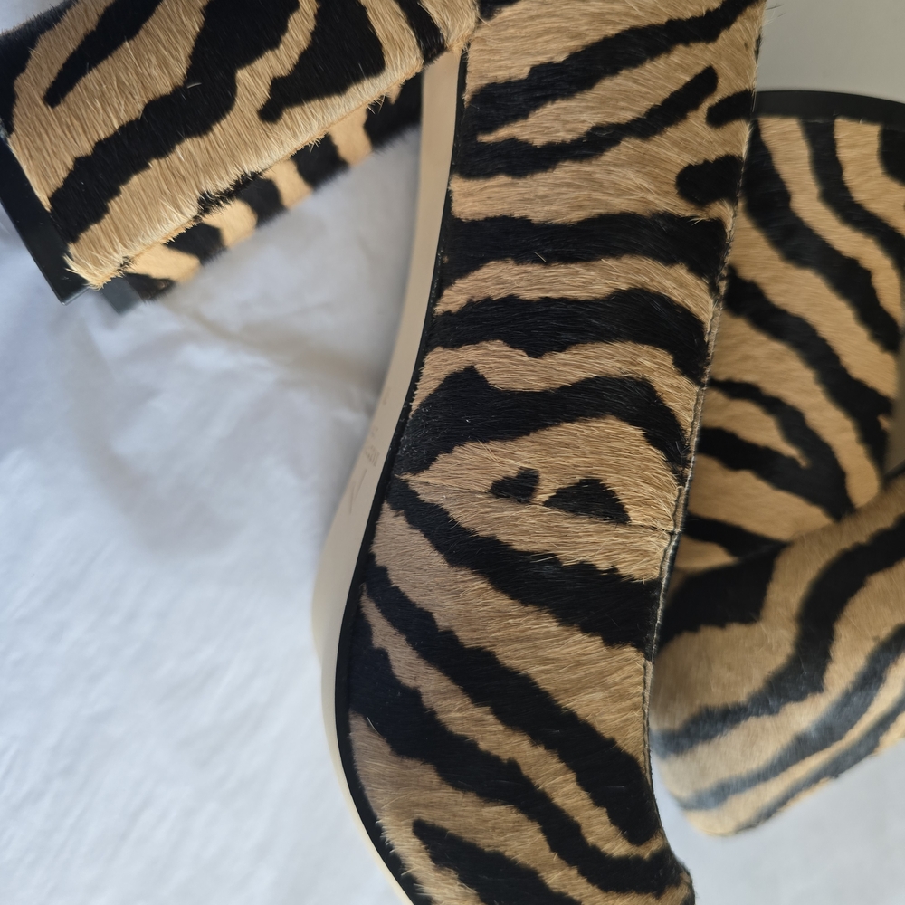 Marc Fisher Black and Tan Animal Print Heels